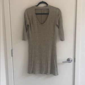 Half-sleeve mini dress with chest cut out